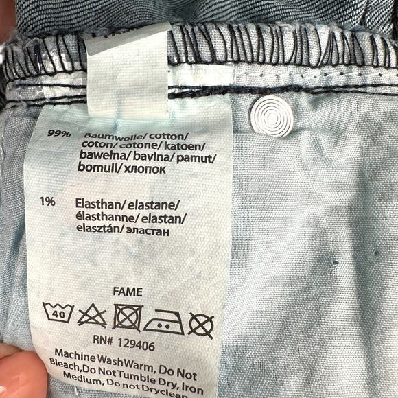 Venus Blue FAME Black Panel Mid-Rise Front Pocket Belt‎ Loop Jeans Womens 10 - Picture 4 of 7